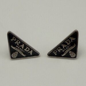 NEW Black and Silver triangle stud Earrings